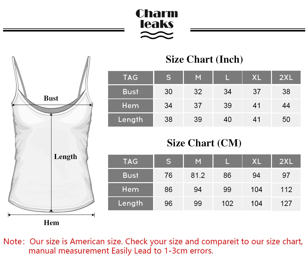 Charmleaks Women Basic Camis Cotton Soft Camisole Tank Tops Bulit In Self Adjustable Straps Sleepwear Jogging Wear Pack of 2