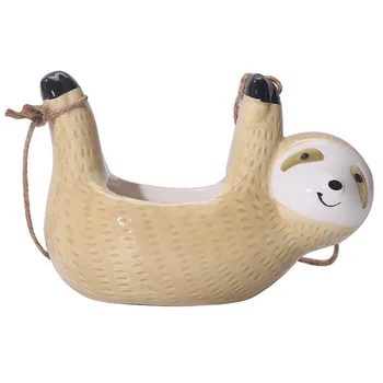 

Nordic creative ins flowerpot hanging ceramic meat special stone sloth small flowerpot with large diameter
