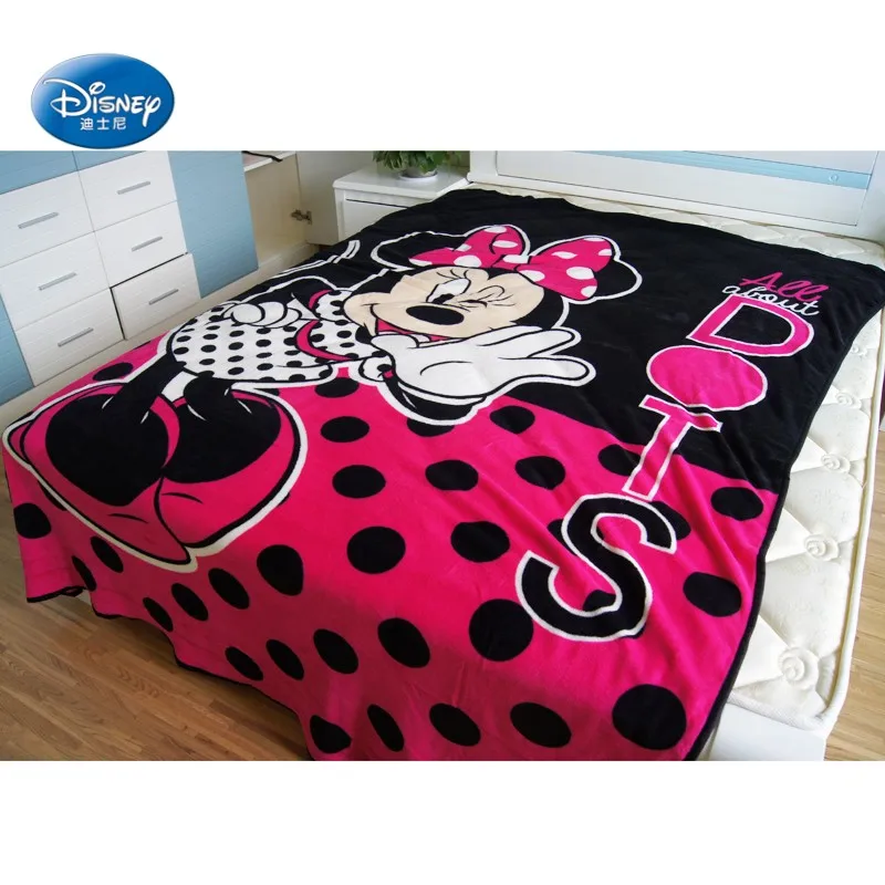Мягкое фланелевое одеяло для девочек с изображением Диснея, розового цвета, Минни, Микки Мауса, детский диван на кровать, 150X200 см, детский подарок
