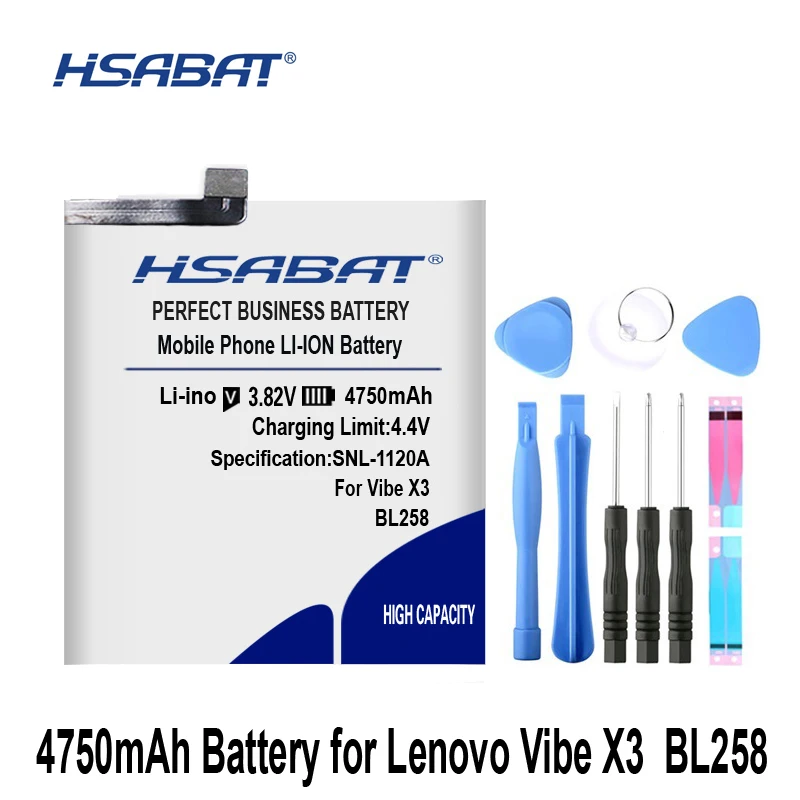 HSABAT BL258 4750 мА/ч, Батарея для lenovo Lemeng X3 C50 C70 Vibe X3 X3c50 X3c70 X3a40 батареи