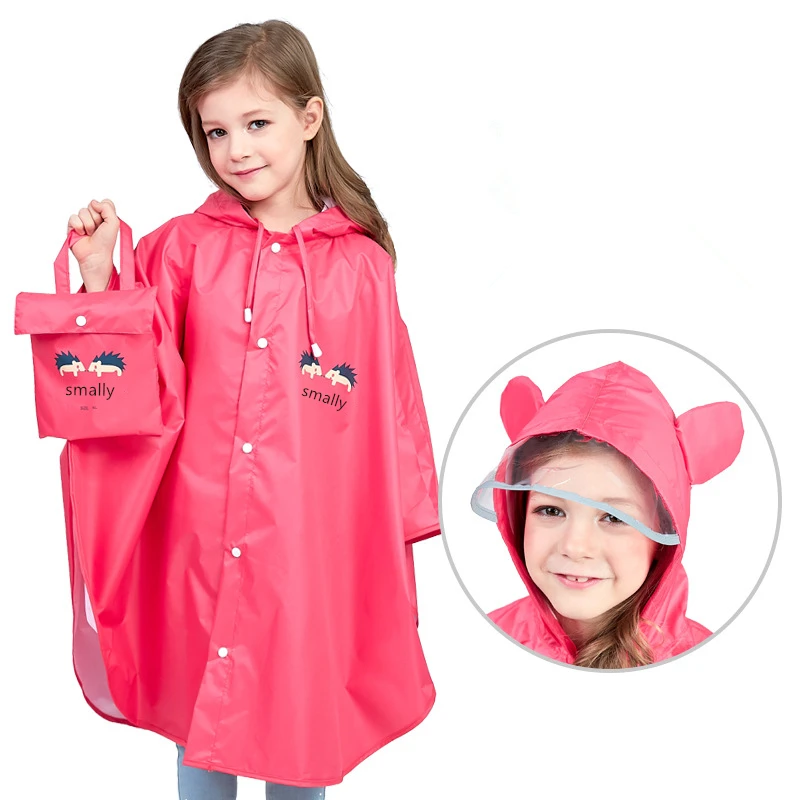 Children Yellow Cartoon Raincoat Kids Girls Rainproof Waterproof Poncho Boys Rain Coat Baby
