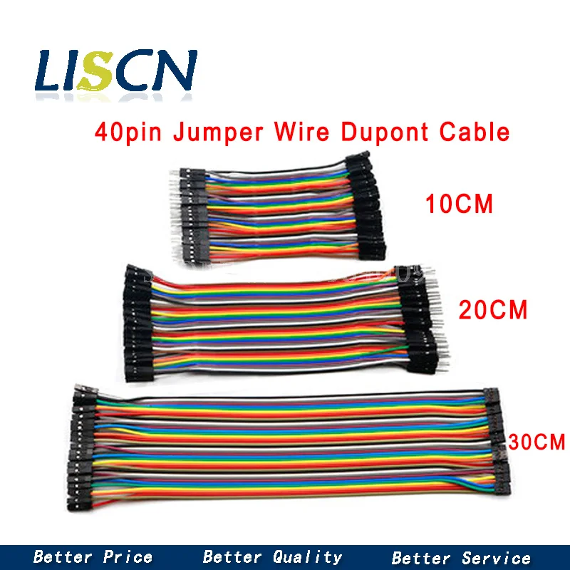 Dupont Line 10 см/20 см/30 см штекер гнездо 40 контактный перемычка кабель Dupont|Соединители|