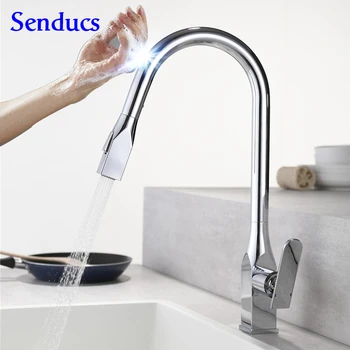 

Touch Kitchen Faucet Pull Out Kitchen Mixer Tap Senducs Copper Brass Sensor Kitchen Mixer Faucet Chrome Touch Kitchen Faucet