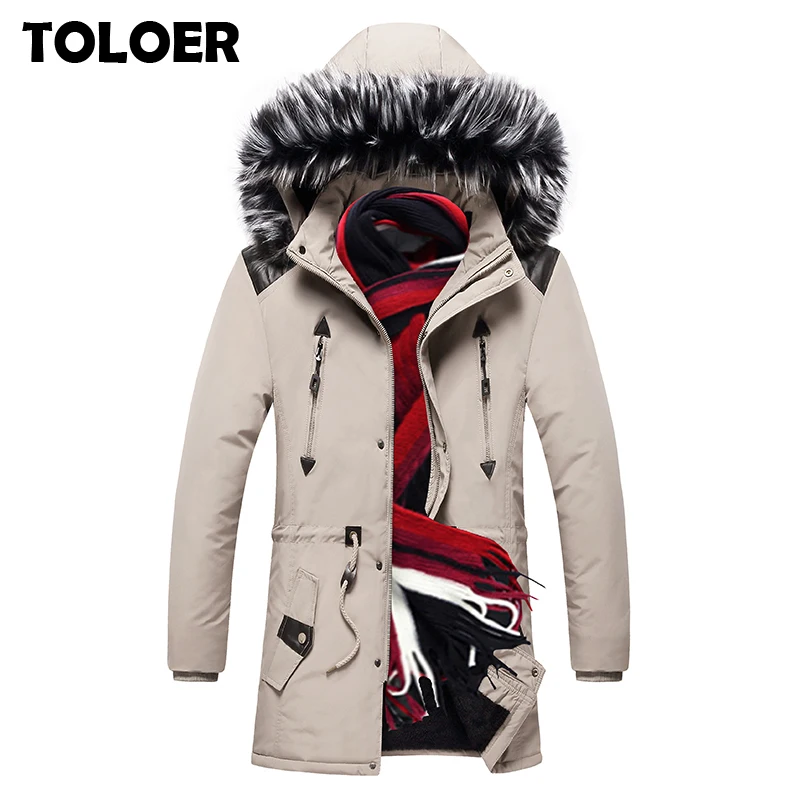 Зимняя длинная мужская куртка 2020 Повседневная Толстая парка с мехом и капюшоном