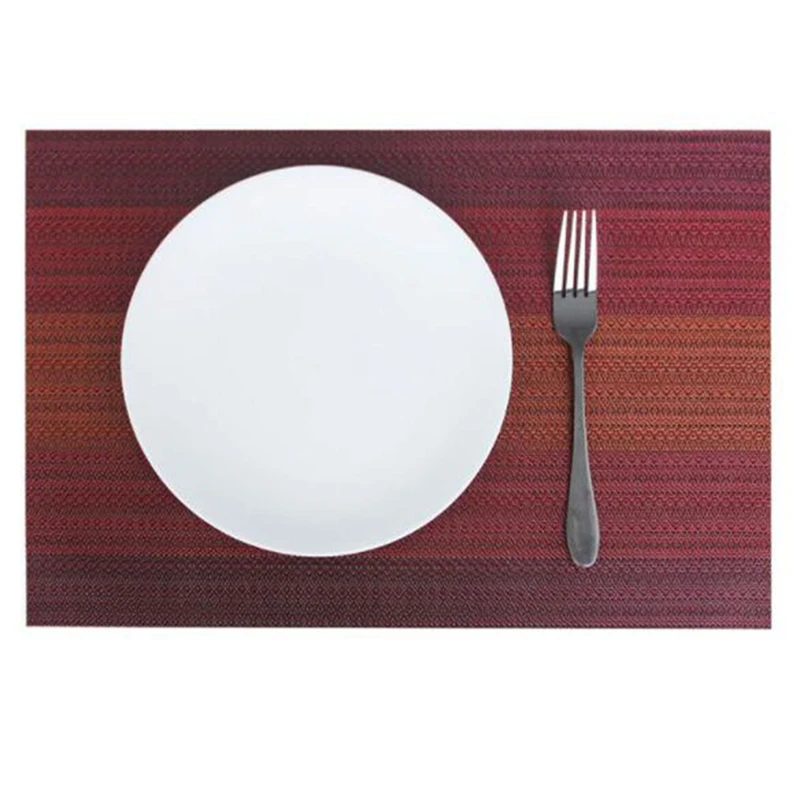 

Placemats Set of 6 for Dining Table Washable Woven Vinyl Placemat Non-Slip Heat Resistant Kitchen Table Mats Easy To Clean (Set