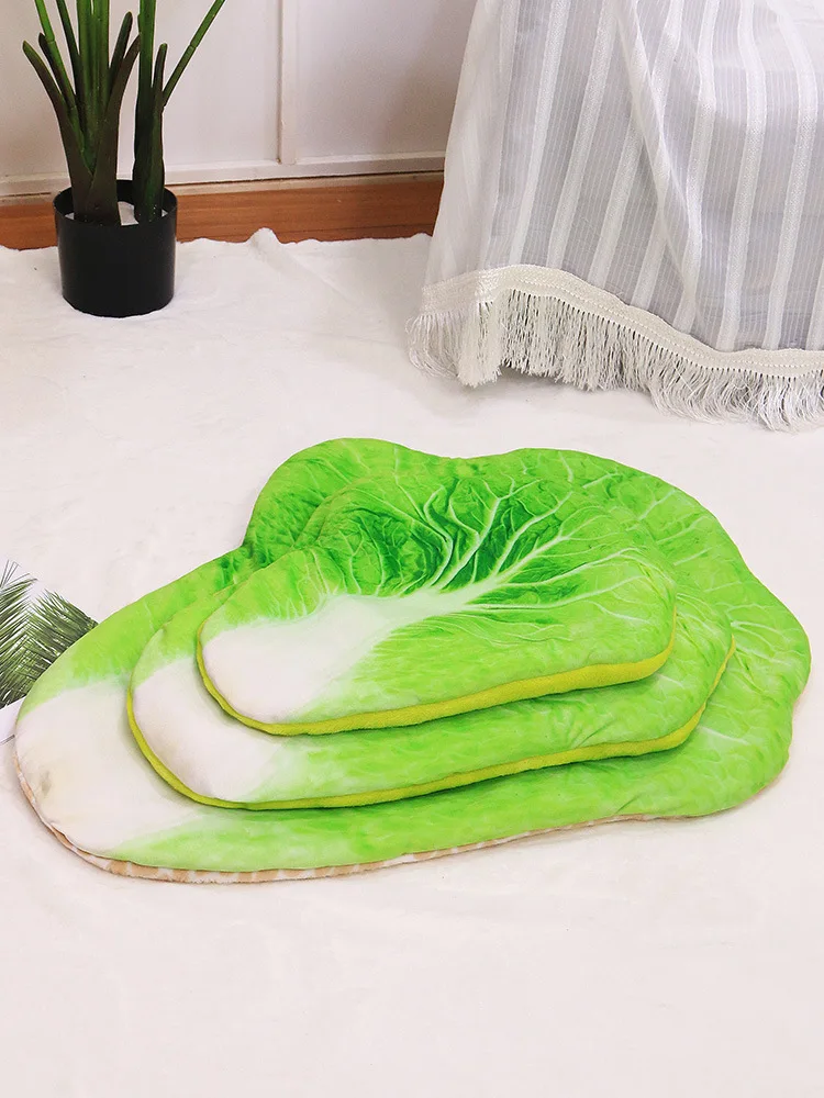 1pcs cabbage mat Комфортный коврик для сна для кошек, собак, кошек, мягкое теплое фланелевое одеяло, новинка, коврик для сна для пиццы, авокадо, одеяло s - Цвет: 1pcs cabbage mat