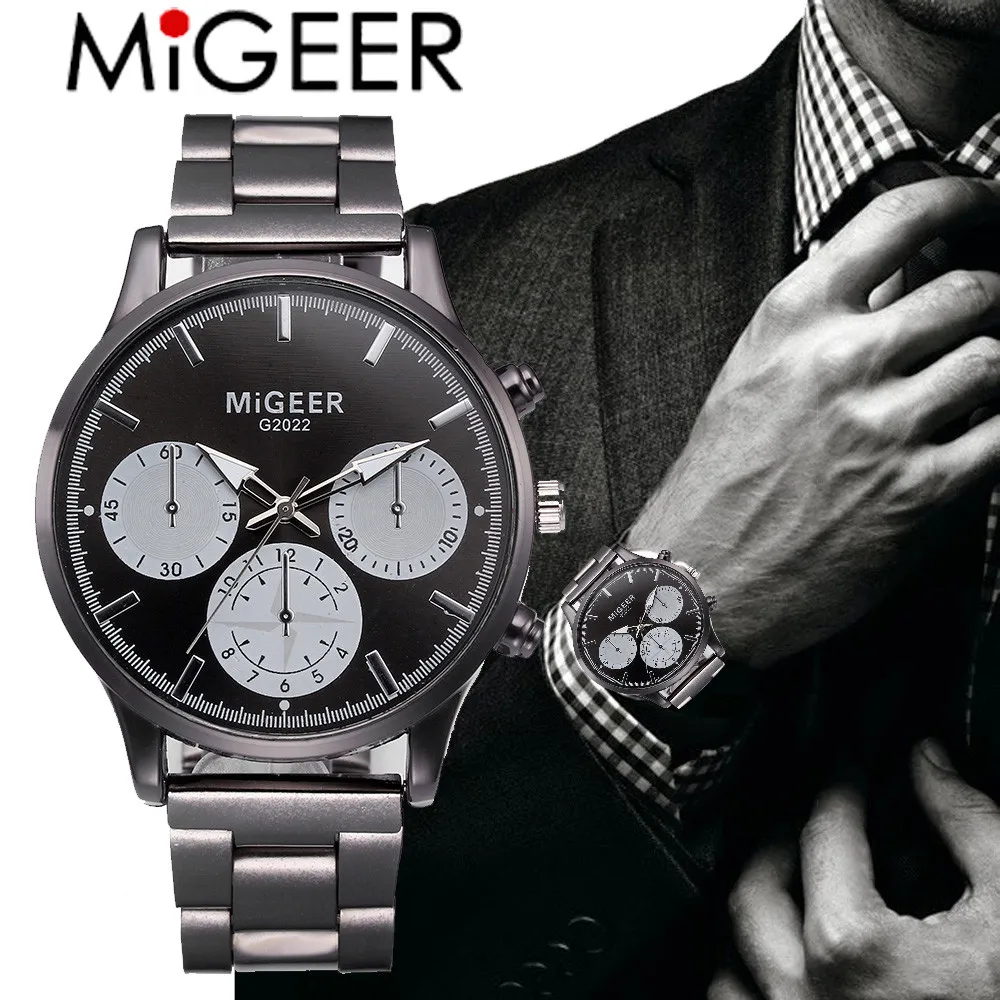 

Watches Mens 2019 Fashion Crystal Stainless Steel Analog Quartz Wrist Watch erkek kol saati relojes para hombre herren uhren