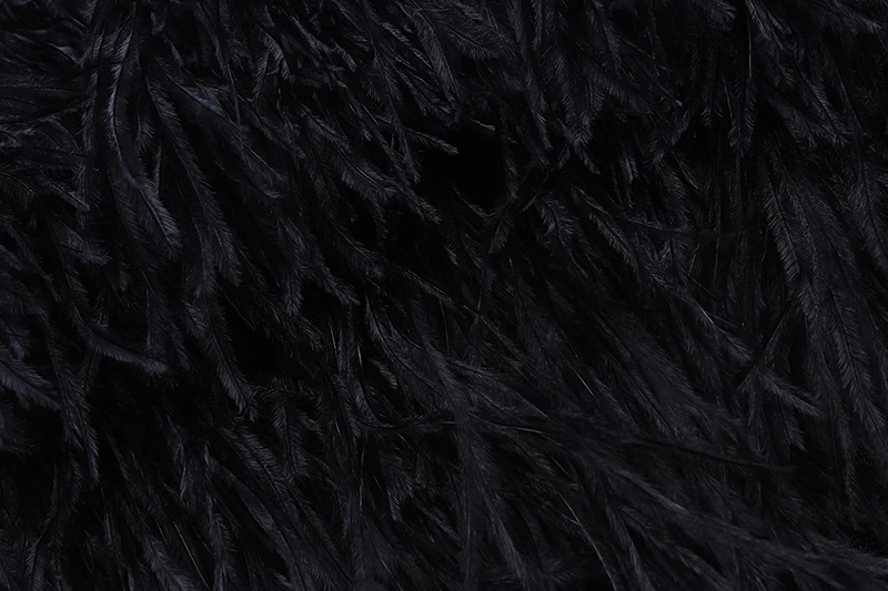 Elegant Patchwork Feathers Formal Dresses Women Strapless High Waist Evening Party Dress Female Fashion Tide