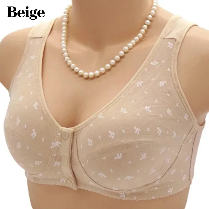 36-44 C Cup Striped Cotton Soft Thin-mold Cup Women's Lingerie Top-holding  Middle-aged And Elderly Women's Bra - Bras - AliExpress