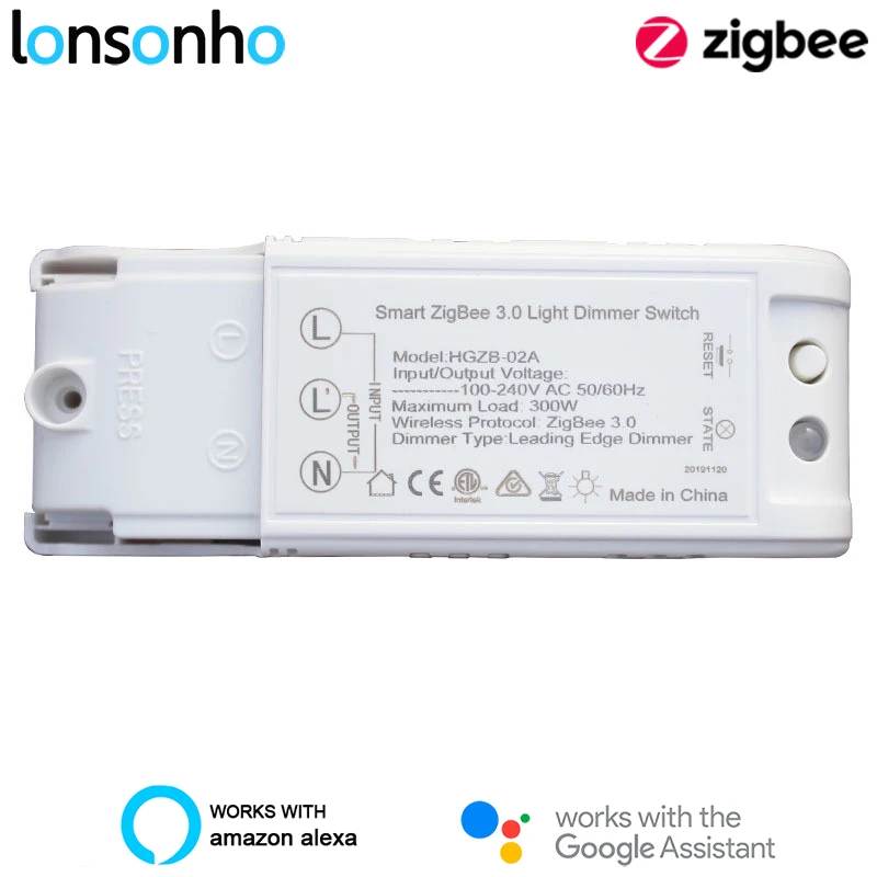 debitor vokal peddling Lonsonho Zigbee 3.0 Smart Dimmer Switch Module Relay Controller Compatible  Echo Smartthings ZHA Zigbee2MQTT