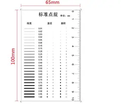 65x100 мм стандартный точечный Калибр линейка ширина линии Диаметр область сравнение карты микрометр для обнаружения дефектов