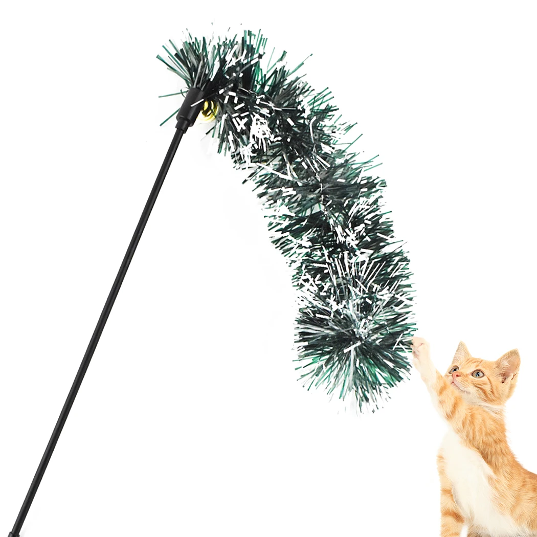 

Legendog Creative Sequin Cat Teaser Wand Funny Cat Teaser Toy Cat Interactive Toy For Christmas Pet Supplies