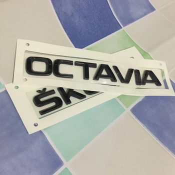 

2pcs/lot For SKODA+OCTAVIA SKODA+SUPERB Car Displacement Trunk Sticker For VW Skoda SUPERB OCTAVIA YETI FABIA KODIAQ RAPID Black