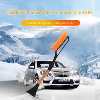 

2 Pcs Car Ice Shovel + Snow Brush Set Multifunctional Detachable Plastic Snow Removal Cleaning Brush Instrument 68cm Ice Scraper