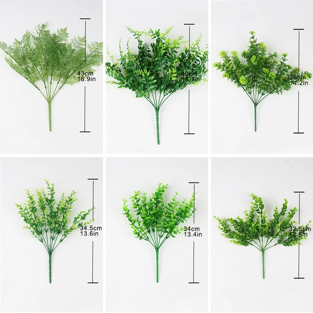 Mesterséges Virágok Növények Hosszú Szár Plastic Perzsa Eukaliptusz Levél Hegy Gyógynövény Otthoni Irodai Asztali Asztaldíszek Kerti Dekoráció - Image 5