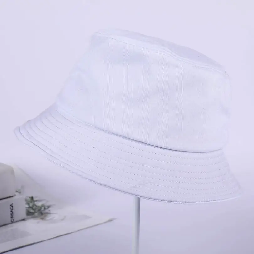 white Черная, белая одноцветная Панама, унисекс, Bob cap s, хип-хоп, Gorros, мужская, wo, летняя Панама, кепка, Пляжная, солнцезащитная, для рыбалки, boonie Hat - Цвет: white