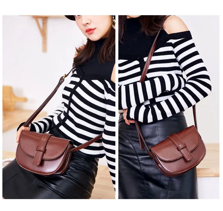 New fall solid color one-shoulder aslant bag casual half-moon saddle bag for ladiesluxury handbags women bags designer