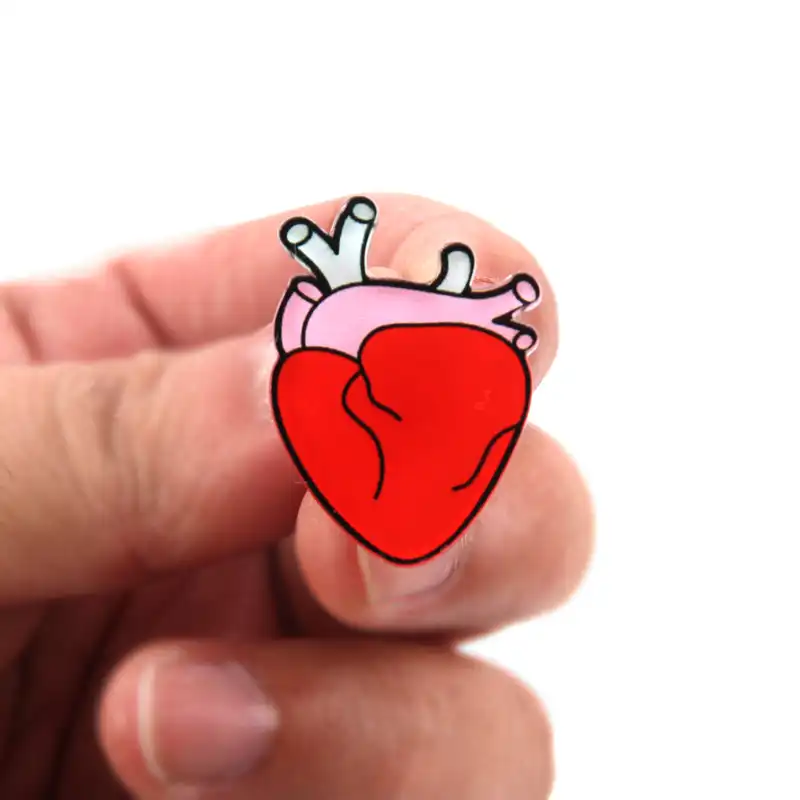 Broche De Dibujos Animados Con Forma De Corazon Para Mujer Broche De Color Coreano Gotas De Cuerpo Humano Ojos Cerebro Diente Insignia Aliexpress
