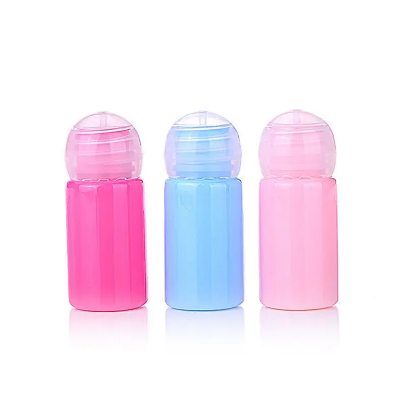 

8Pcs 10ml Refillable Empty Bottles with Clear Round Ball Lid Portable Plastic Essential Oil Container Macaron Candy Color Travel