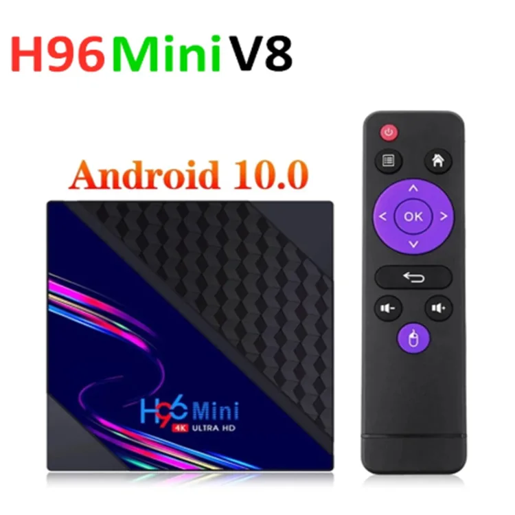 Приставка Смарт-ТВ H96 mini V8 Android 10 0 4K 1080P RK3228A Wi-Fi USB 2 + 16 ГБ мультимедийный плеер H96mini v8