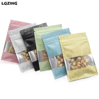 

100pcs Aluminum Foil zipper Lock Bags Flat Zip Lock Retail Package Bag Zipper Reusable Sample Pouches Wedding Favour Gift Bag