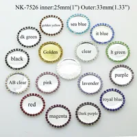 LKERAN 100Pcs/lot 25mm/1 inch Metal Rhinestone Button Bottle Cap Tray 16 colors Crystal DIY Handmade Craft Decoration Accessorie 1