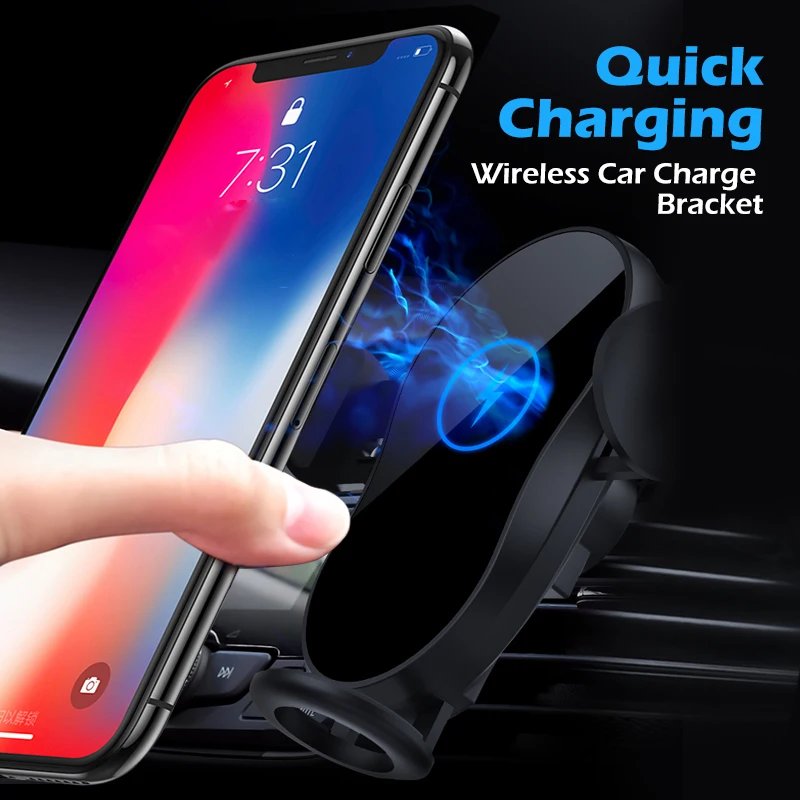 US $20.12 15W Car Qi Wireless Charger Automatic Clamping For IPhone 12 X 8 XR 11pro Xs Samsung S10 S9 Note10 8 Air Vent Mount Phone Holder