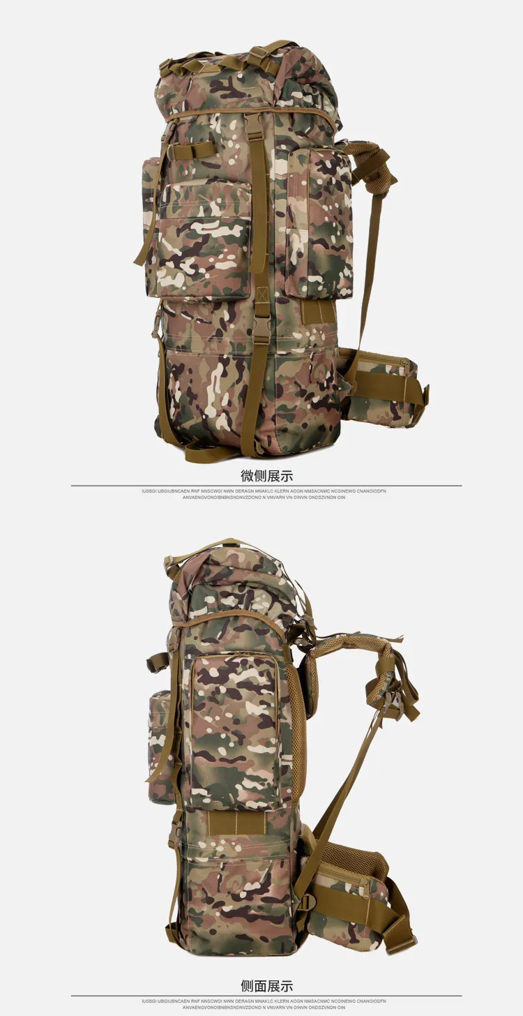 Fashion rainproof waterproof large capacity mountaineering bag camouflage outdoor tactical backpack men's shoulder travel bag