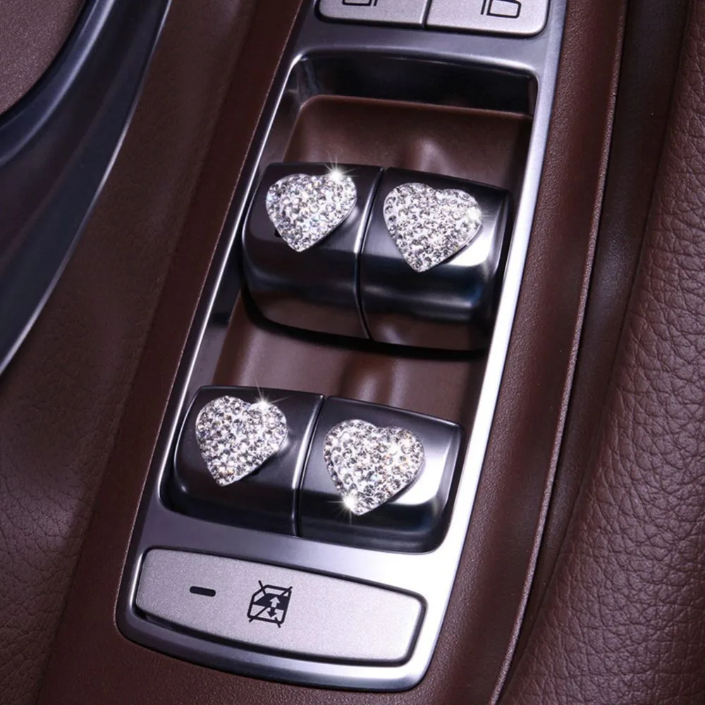 Блестящие украшения Наклейка с эмблемой для автомобиля Bling подголовник сиденья автомобиля ошейники для собак Декор Автомобильные аксессуары