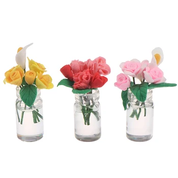 

1:12 Dollhouse Miniature Artificial Home Decor Green Plant Furniture Potted Plants DIY Doll House Accessories Kid Toys