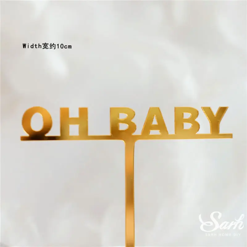2 шт. "Oh Baby" "Happy Birthday" крючок Золотой розовый торт топперы для детей принадлежности для выпечки юбилей вечерние украшения Любовь Подарки - Цвет: 2pc oh baby A