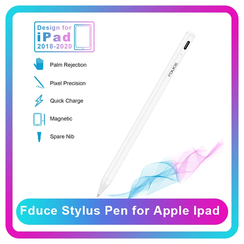 

Fduce Stylus Pen Capacitive Stylus Touch Screen Pen with Palm Rejection Magnetic Design for iPad 2018 or Later Apple Pen 