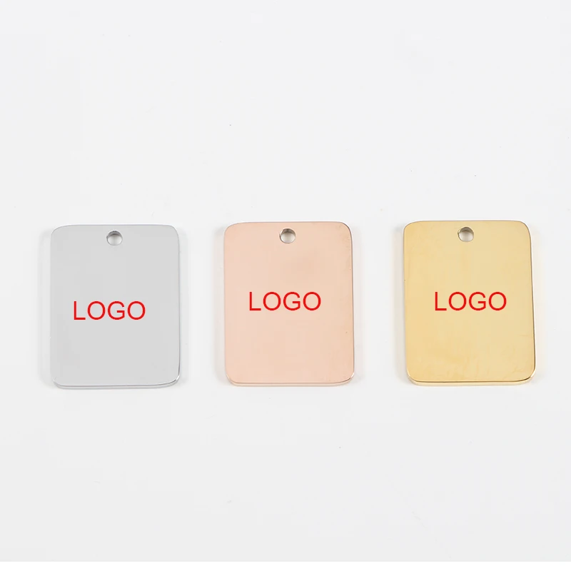 Wide Square 20*15mm Singer Hole Charms Stainless Steel Mirror Polished Connector Pendant Engrave Logo Charm 20pcs/lot | Украшения и