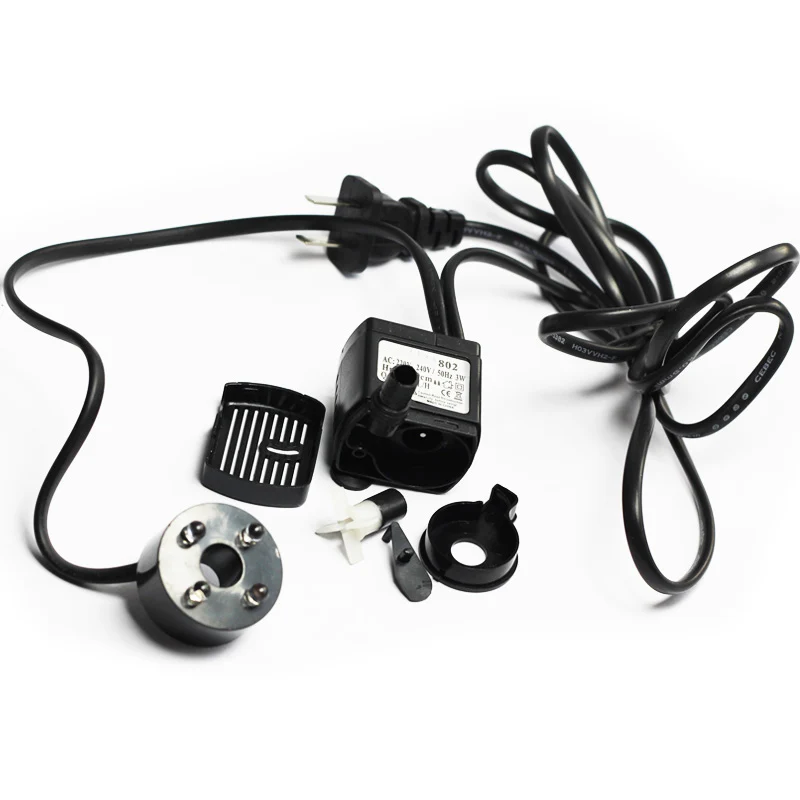 3w 4 lamp submersible pump rockery wheel small fish tank decoration disk with LED light water pump