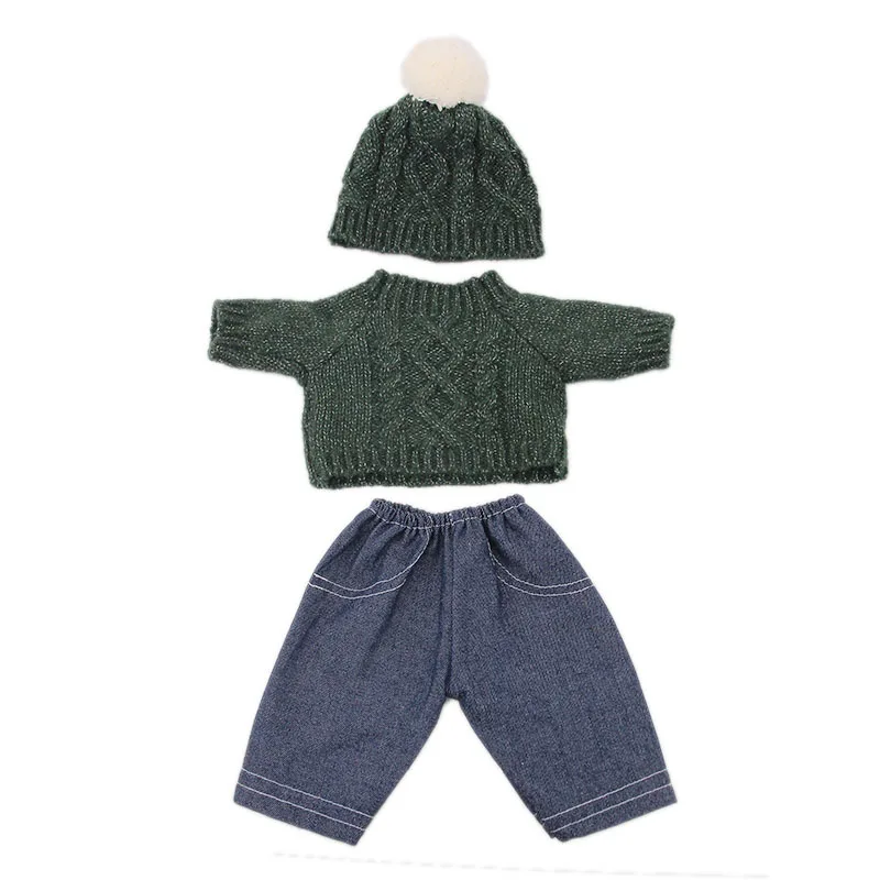 Sweater + Beanie + Jeans Outfits Clothes Set for 18" (46cm) Logan Boy Dolls American Girl Doll Accessories Birthday Gift Toys