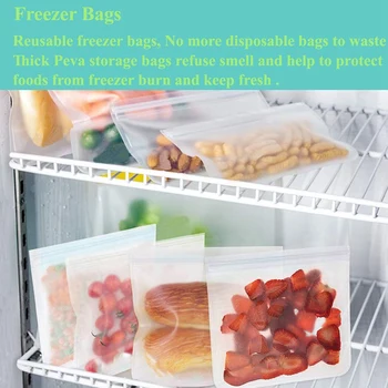 

Reusable Storage Bag - for Food Storage, Cosmetics, Home Tissue, Washable Free Zipper Lock Bag