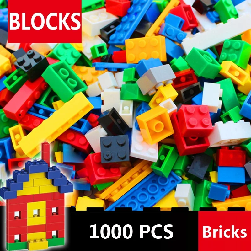

1000 Pcs Building Bricks Set DIY Creative Brick Kids Toy Educational Building Blocks Bulk Compatible with All Brands