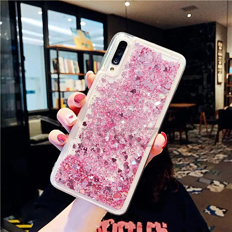 

Liquid Quicksand Case For Samsung Galaxy A50 A40 A30 A20 A10 A70 Pink Star Clear Cover For A6 A8 J4 J6 Plus J8 A9 A750 2018 Case