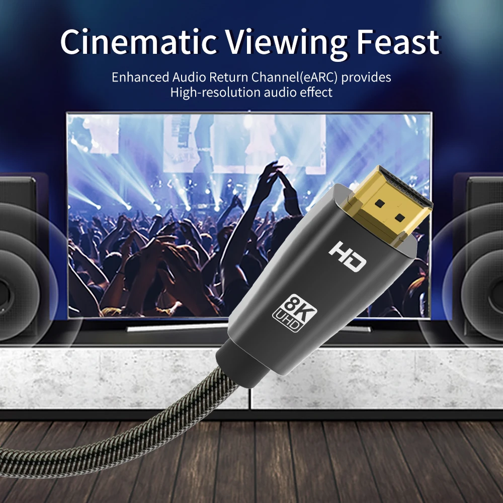  ̺ HDMI ȣȯ 2.1 ں UHD HDR 8K @ 60Hz  48Gbps HDCP2.2 HDR eARC 3D for PS4 SetTop Box HDTVs 