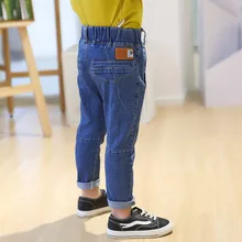 Джинсовые брюки для мальчиков на весну и осень осенняя одежда г., новые стильные детские штаны От 2 до 6 лет для маленьких детей в Корейском стиле