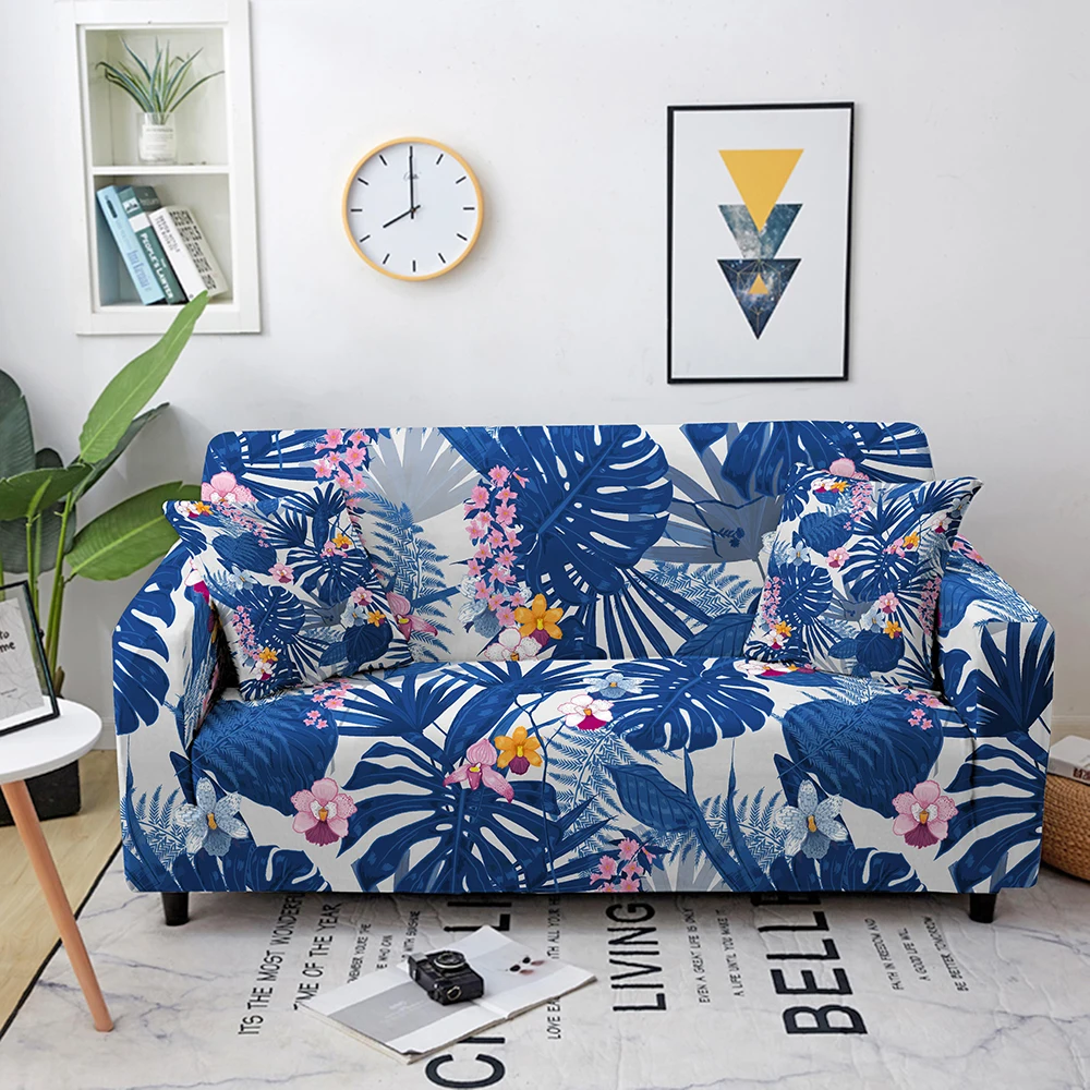 Tropical Floral Sofa Cover Suitable for Four Seasons Elastic Couch Living Room Loveseat Furniture Protector | Дом и сад