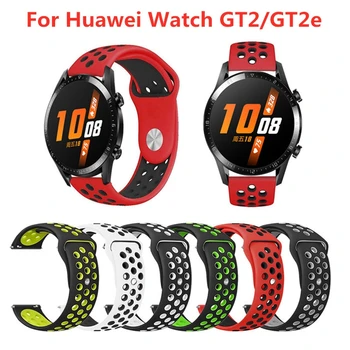 

Silicone 22mm Replacement Breathable Band For Huawei watch GT 2 46mm/GT 2e sports double color strap on Huawei gt 2e watchbands