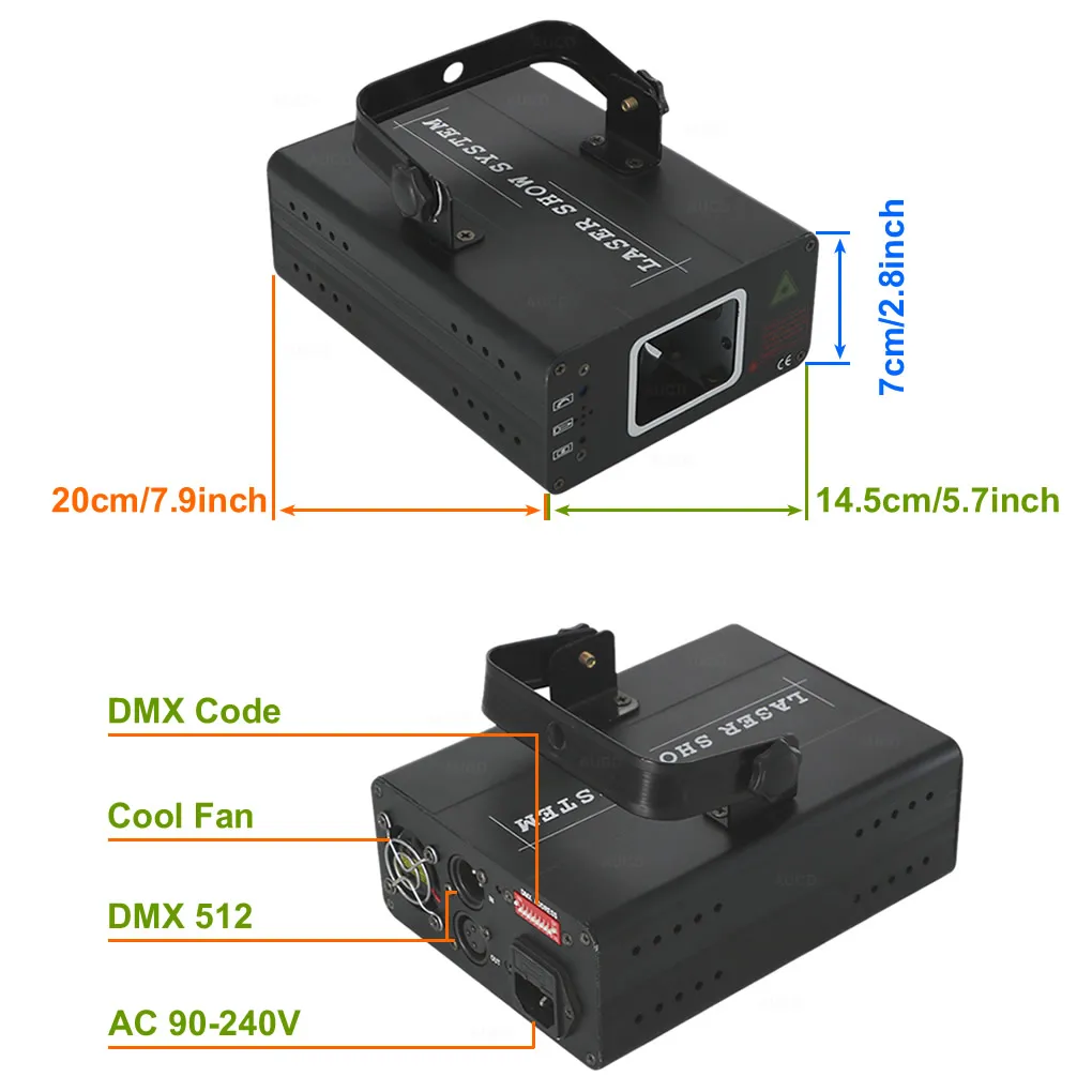 AUCD Мини Портативный RGB Полноцветный проектор лазерные огни 8 каналов DMX Диско DJ домашние вечерние луч Scaning шоу сценическое освещение 507F