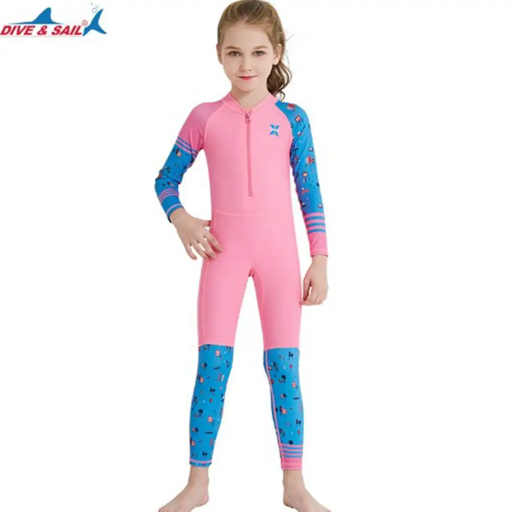 Детский костюм для дайвинга гидрокостюм с длинными рукавами, 2,5 мм, неопреновый детский цельный купальный костюм с защитой от УФ-лучей, с длинными рукавами, сохраняющий тепло, купальный костюм - Цвет: swimwear