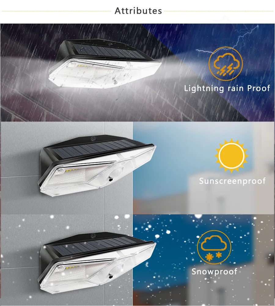 Solar Lamp 100 104 118 LED Solar Light Outdoor Powered Sunlight Waterproof PIR Motion Sensor Street Light for Garden Decoration (3)