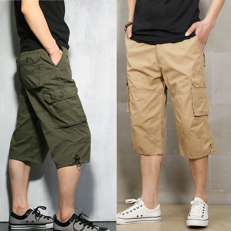 Pantalones cortos Capri de verano para hombre, Shorts holgados de algodón  para adultos y adolescentes, pantalones deportivos de ocio al aire libre  con múltiples bolsillos, talla grande S 5XL|Pantalones cortos de  senderismo| -