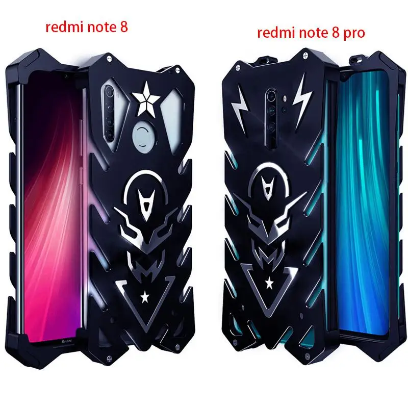 Для Xiaomi Redmi Note 8 Pro Zimon роскошный Тор сверхмощный Броня металлический алюминиевый чехол для телефона Xiaomi Redmi Note 8 Pro Чехол - Цвет: Черный