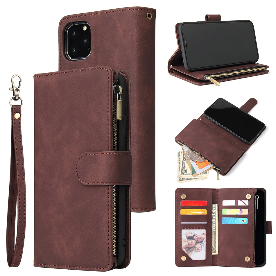 Для Funda huawei P smart Plus чехол для телефона роскошный кожаный кошелек с молнией держатель для карт чехол для huawei P30 Honor 20 Lite Shell