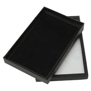 

Square Jewelry Box J100 Slots Black Jewelry Box Organizer Display Storage Organizer Holder for Ring Earring Choker Ring