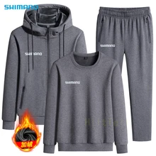 Shimano – vêtements de pêche d'hiver en velours pour hommes, capuche chaude, respirante, vêtements de sport décontractés, course à pied, Camping, combinaison de pêche en plein air 